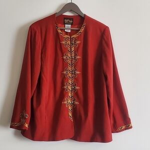 Bob Mackie wearable art burnt orange blazer